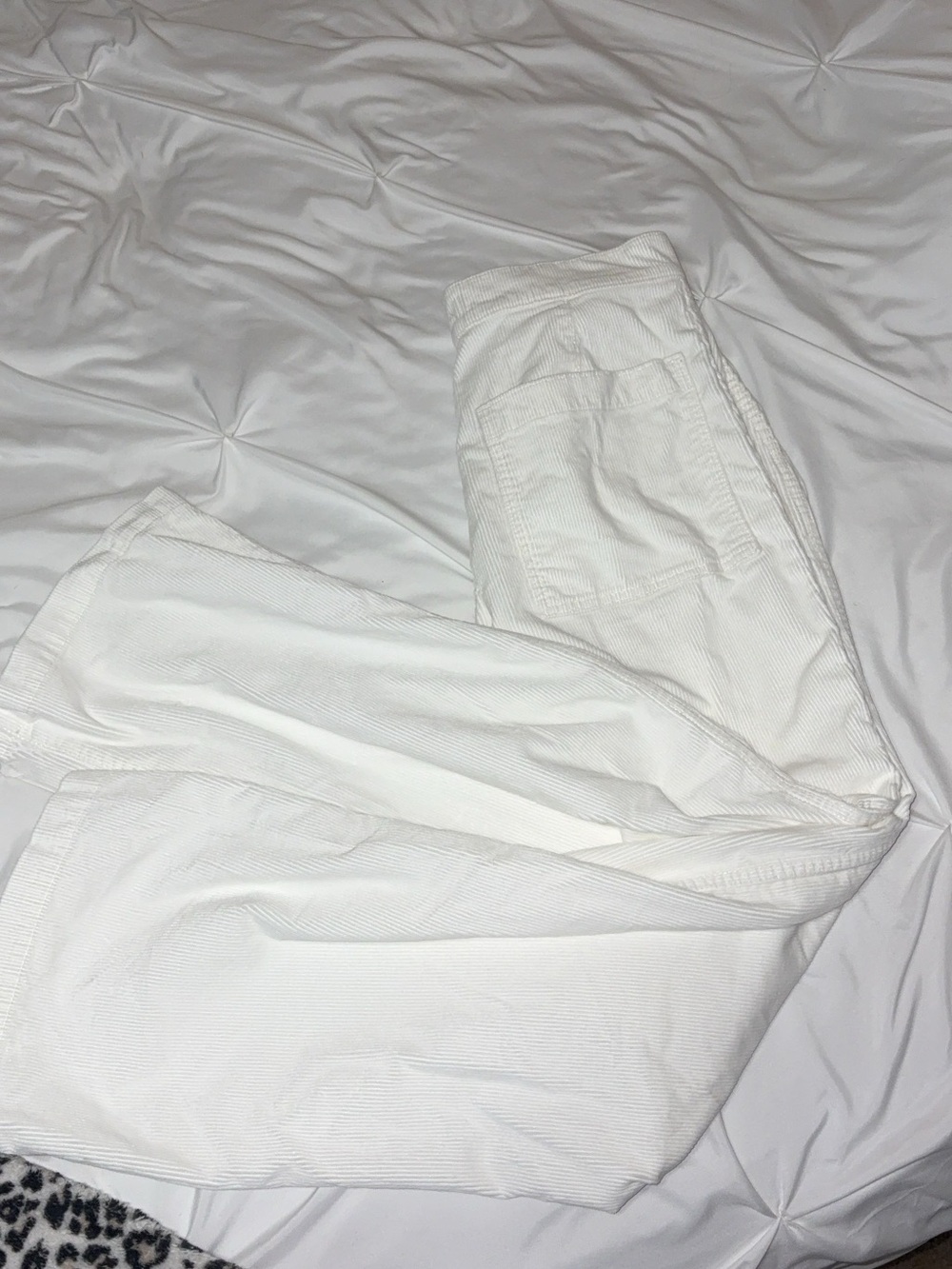 Madewell White Corduroy Boot-Cut Pants